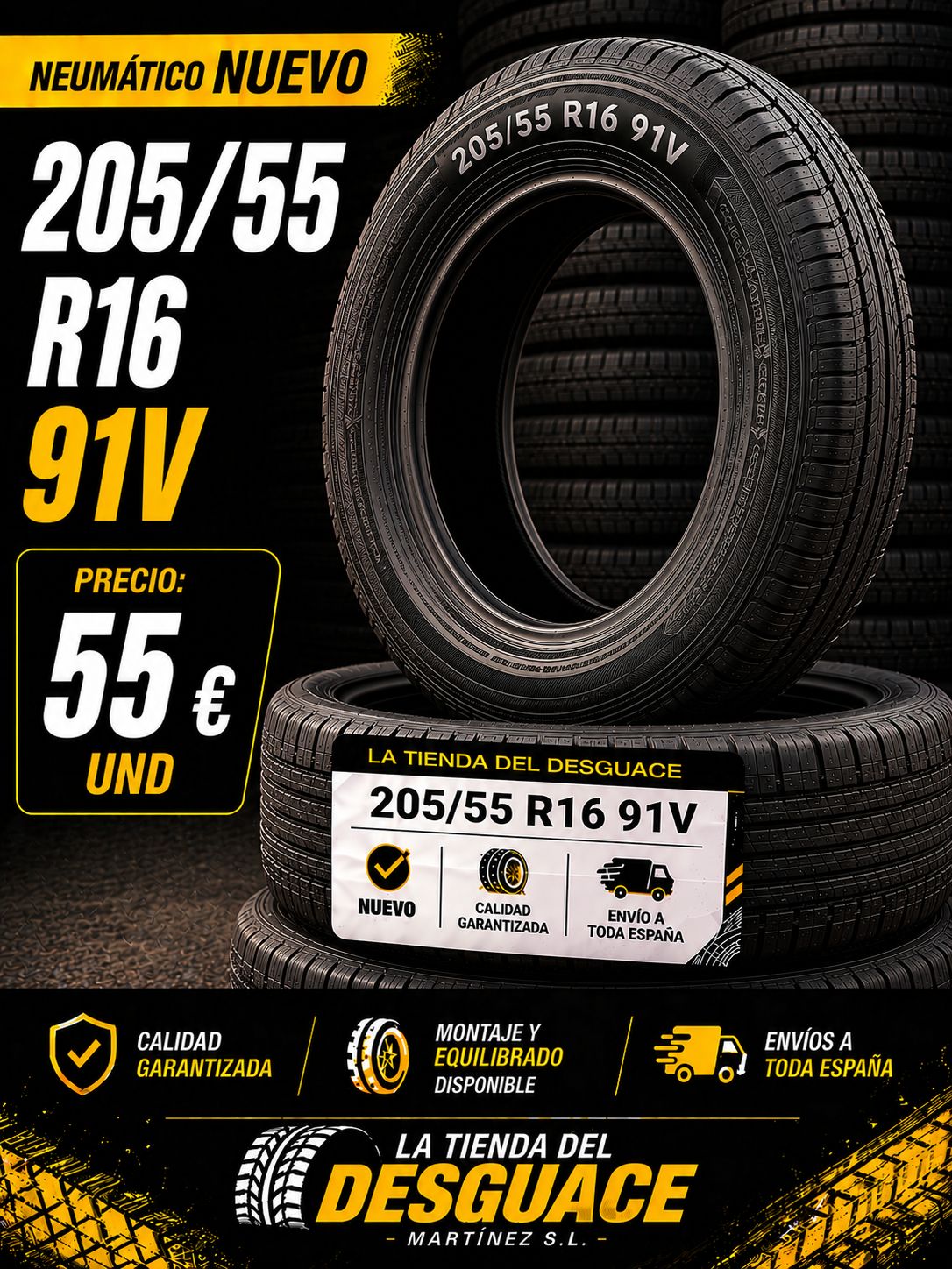 Neumático Nuevo 205/55 R16 91V