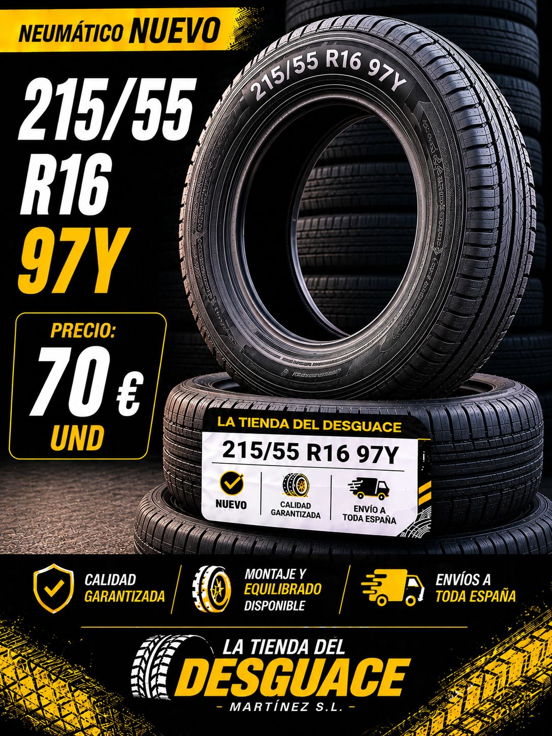 Neumático Nuevo 215/55 R16 97Y