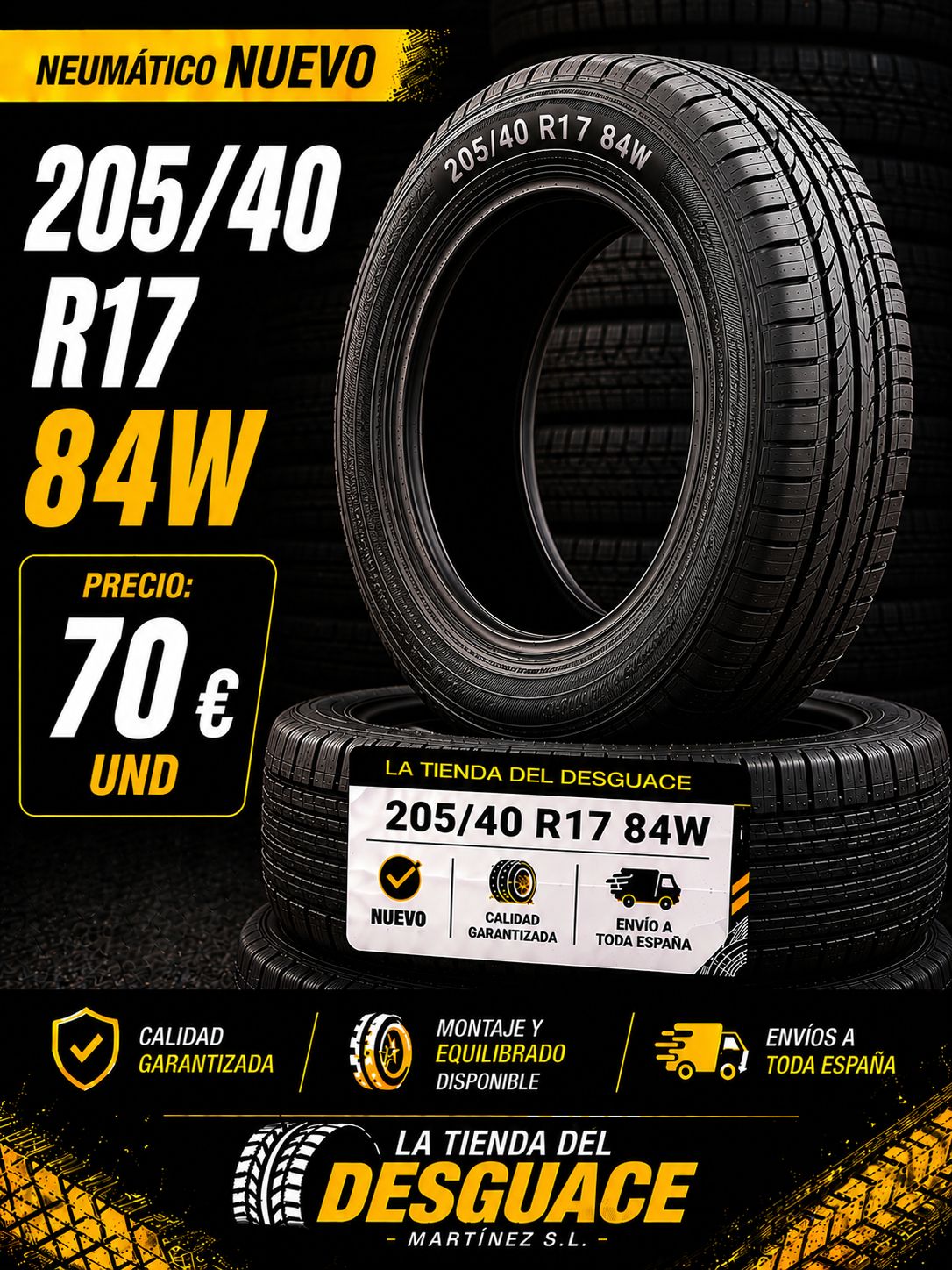 Neumático Nuevo 205/40 R17 84 W