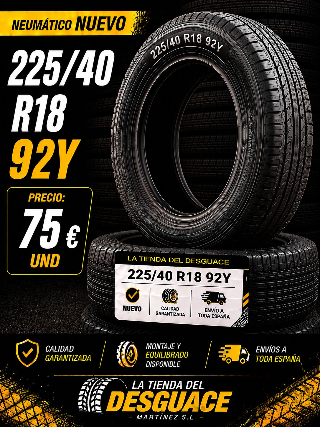 Neumático Nuevo 225/40 R18 92 Y