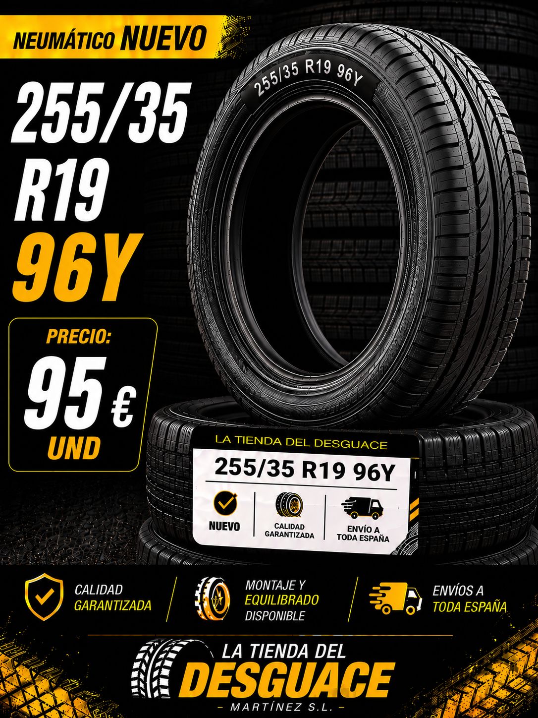 Neumático Nuevo 255/35 R19 96 Y